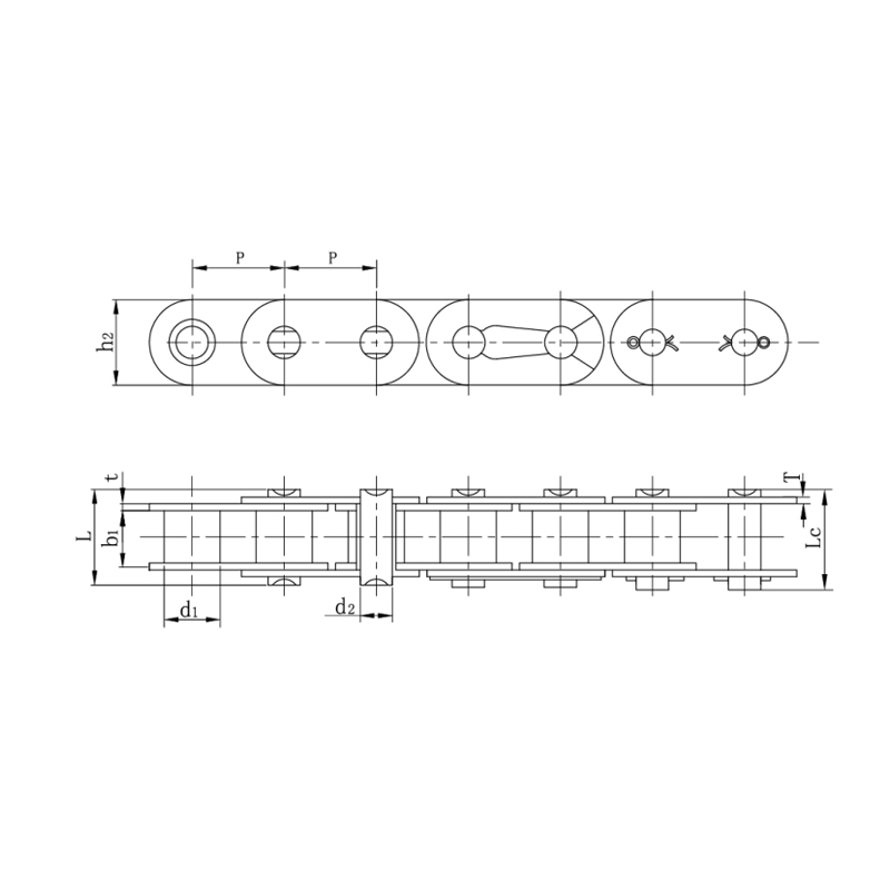 Rollenkettingen met rechte zijplaat (A-serie)