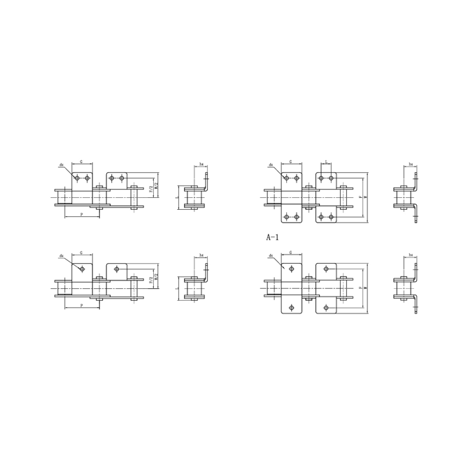 Transportkettingen met dubbele steek