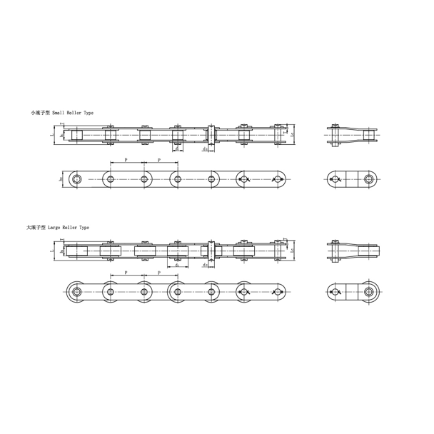 Transportkettingen met dubbele steek
