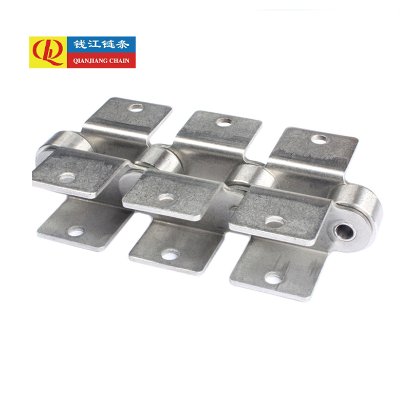 Stainless steel double pitch conveyor chains attachments