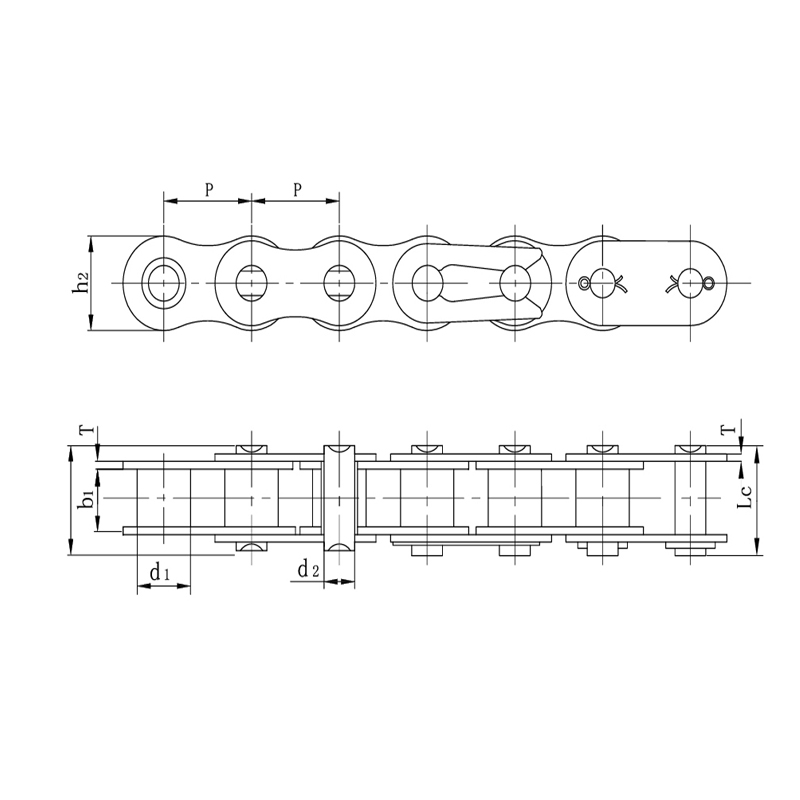 Hoge kwaliteit gelegeerd staal, sterke, robuuste motorkettingen