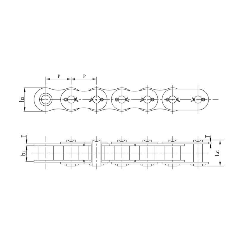Zware serie gesplitste rollenkettingen